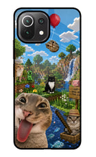 Minecraft Cat Chaos Mi 11 Lite Glass Case