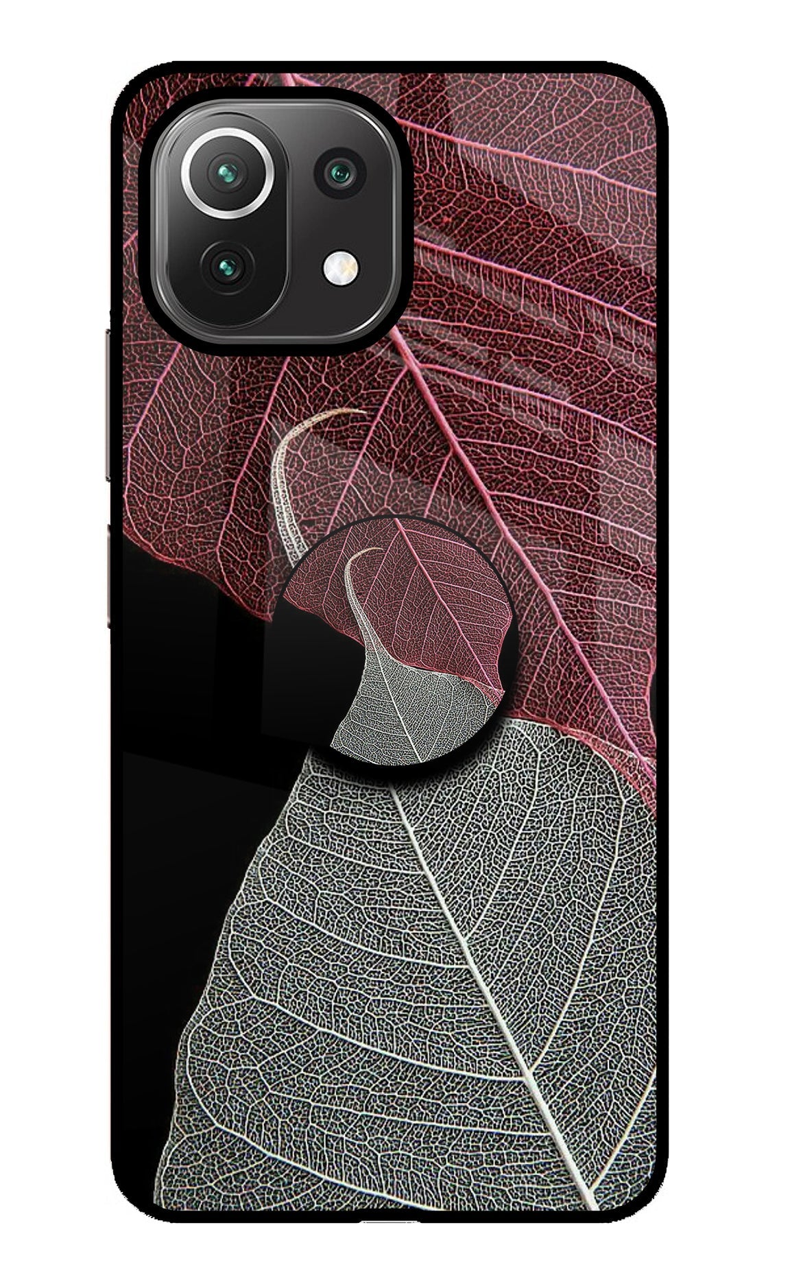 Leaf Pattern Mi 11 Lite Glass Case