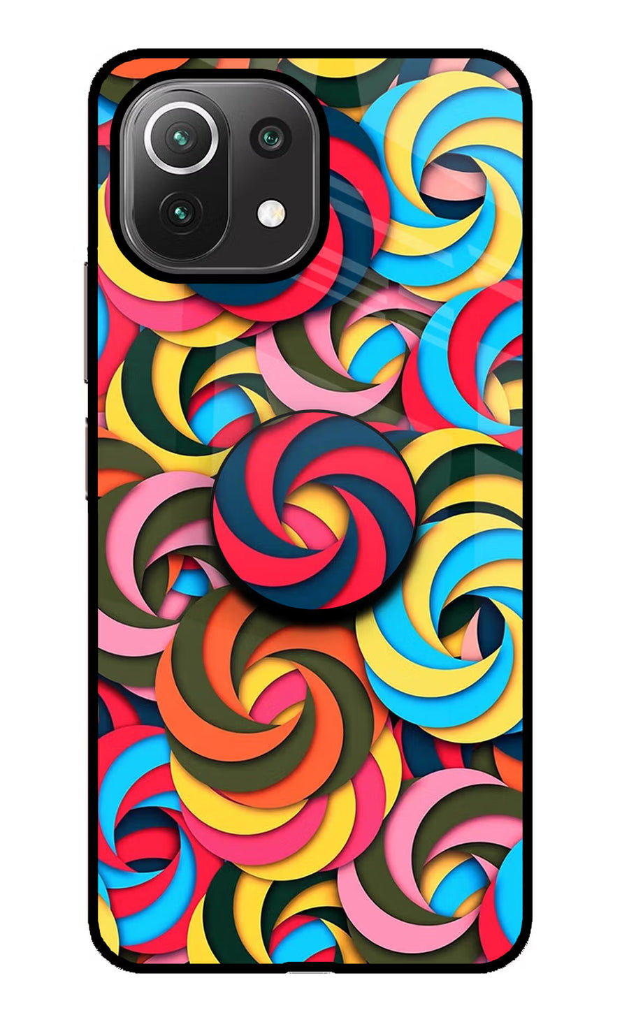 Spiral Pattern Mi 11 Lite Pop Case, Glass case