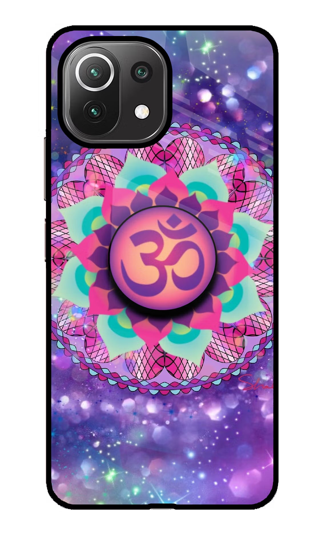 Om Purple Mi 11 Lite Glass Case