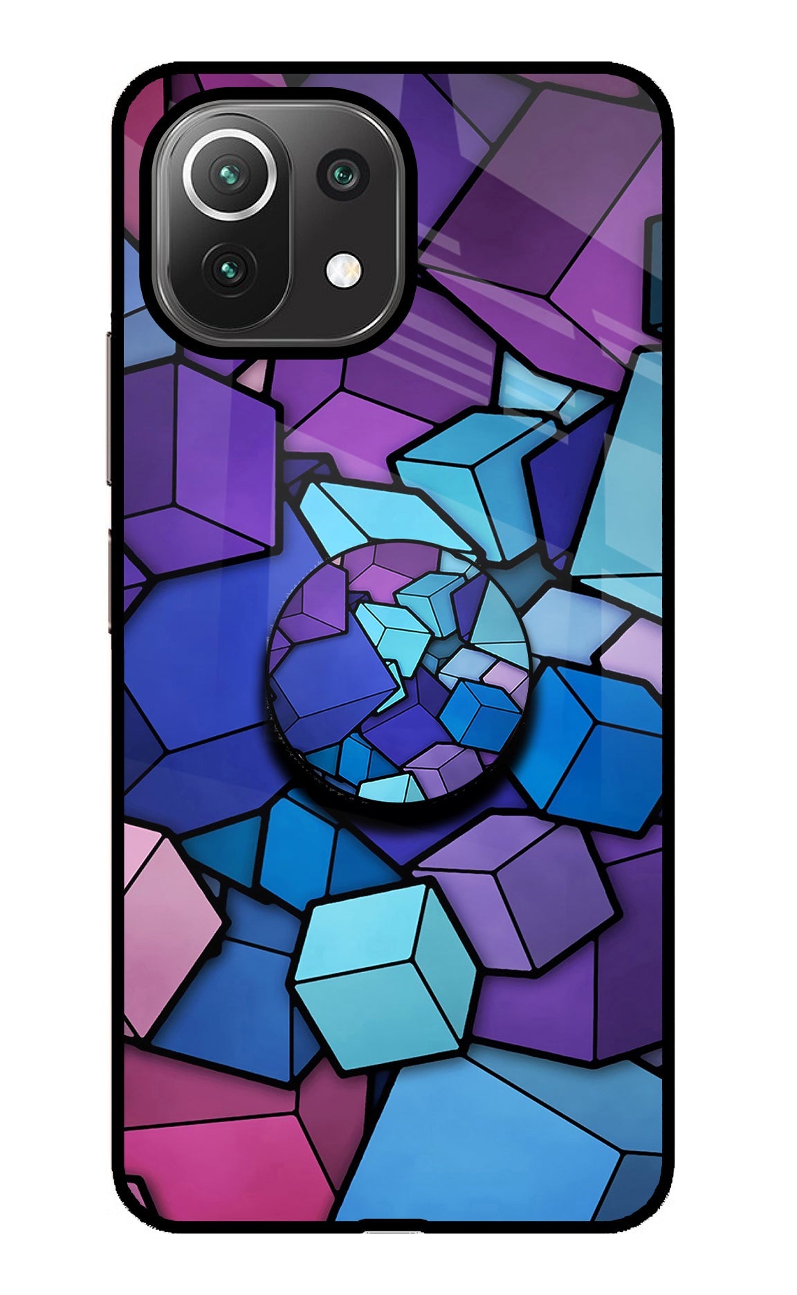 Cubic Abstract Mi 11 Lite Glass Case