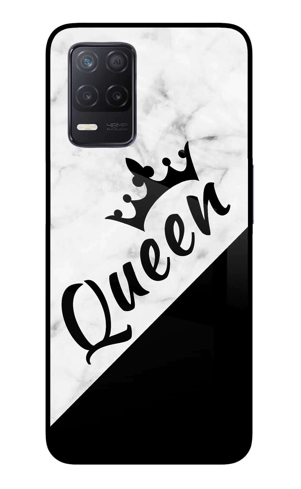 Queen Realme 8 5G/8s 5G Glass Case Back Cover by Casekaro