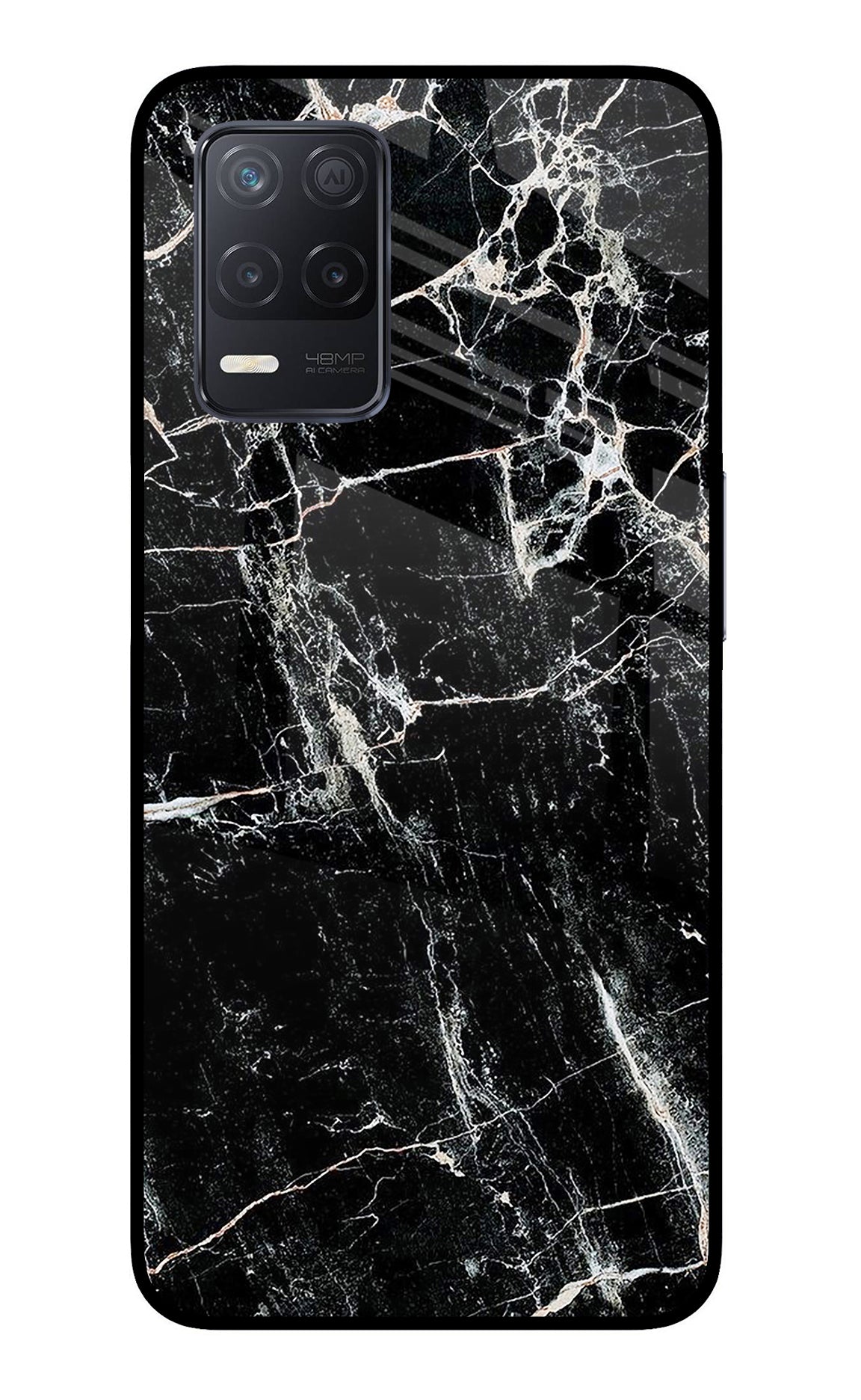Black Marble Texture Realme 8 5G/8s 5G Glass Case