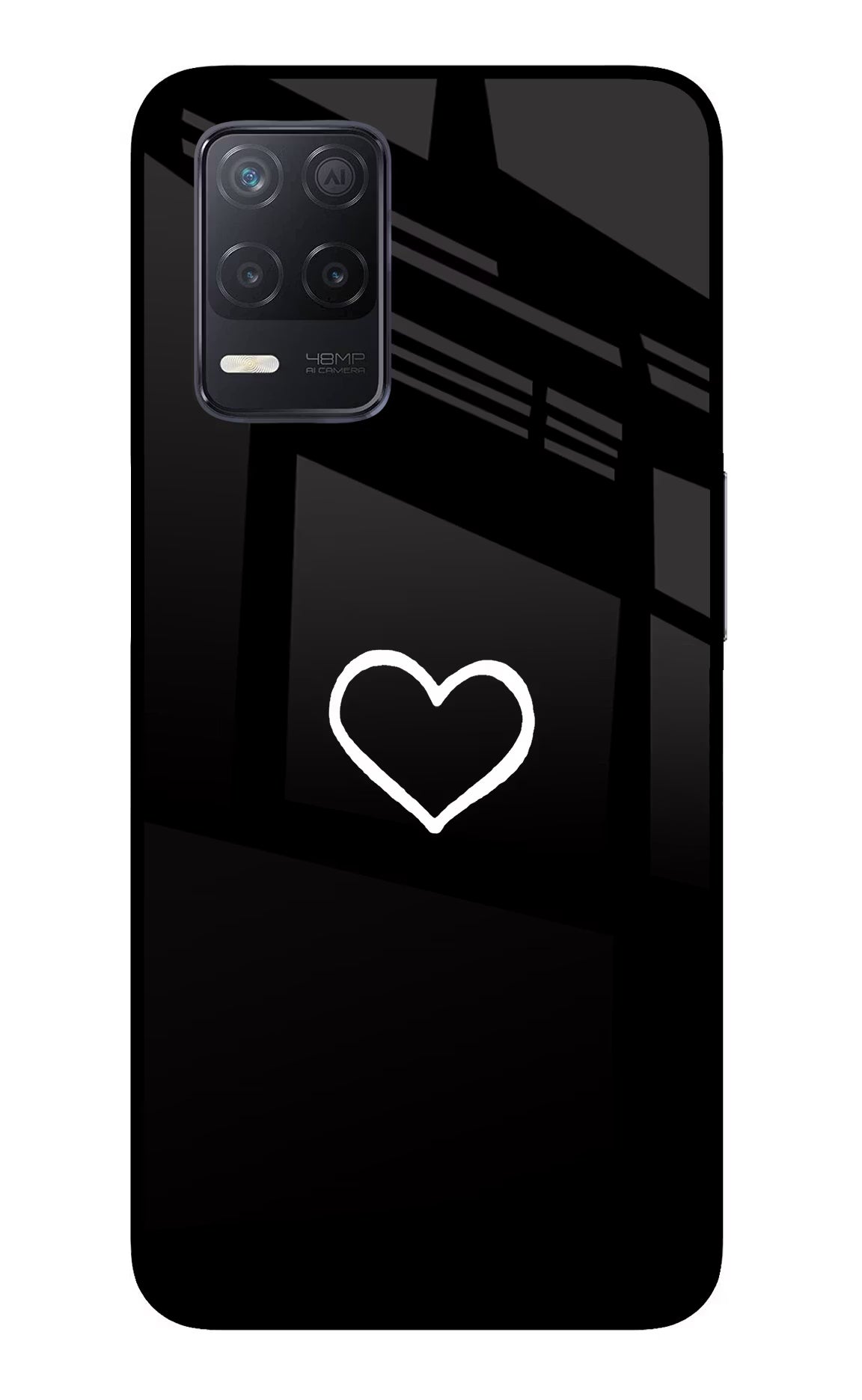 Heart Realme 8 5G/8s 5G Glass Case Back Cover by Casekaro