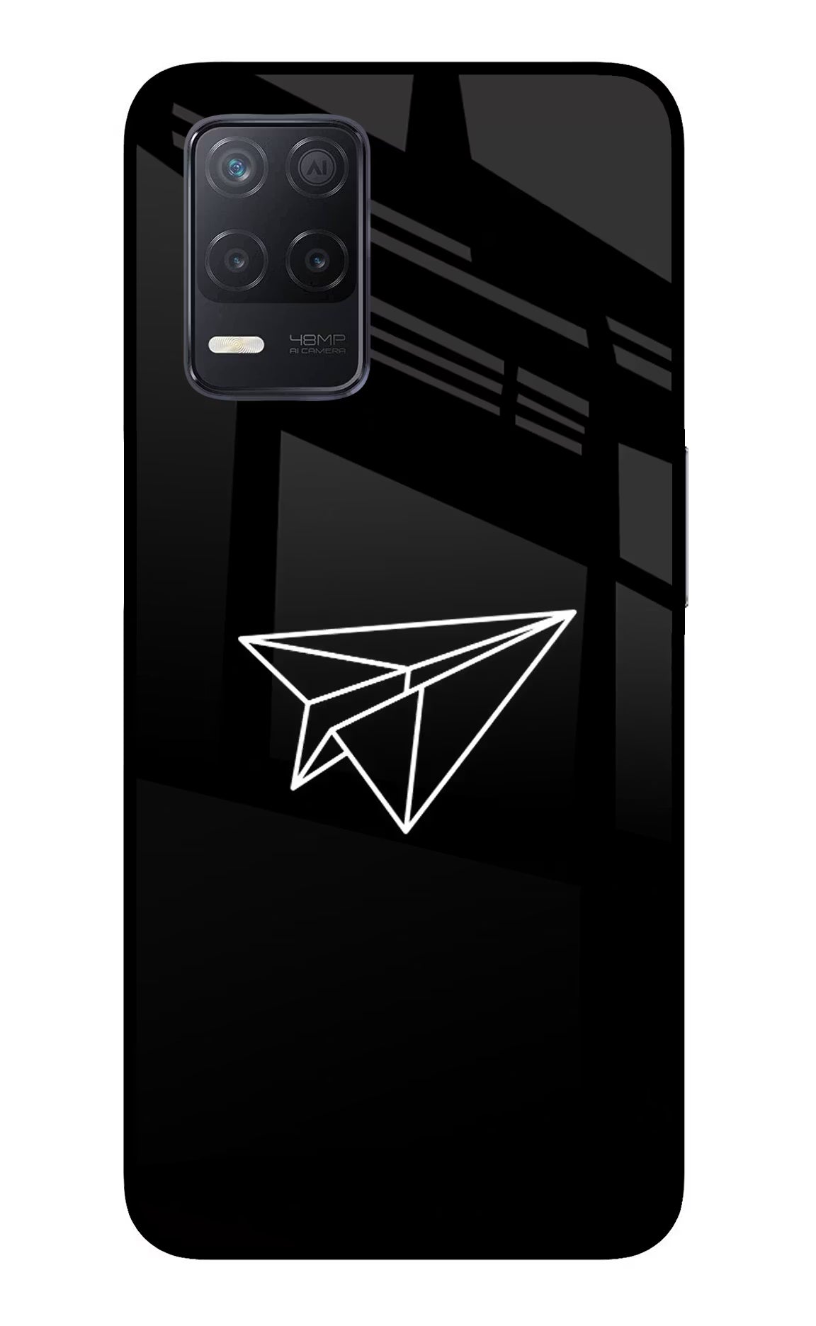 Paper Plane White Realme 8 5G/8s 5G Glass Case Back Cover by Casekaro