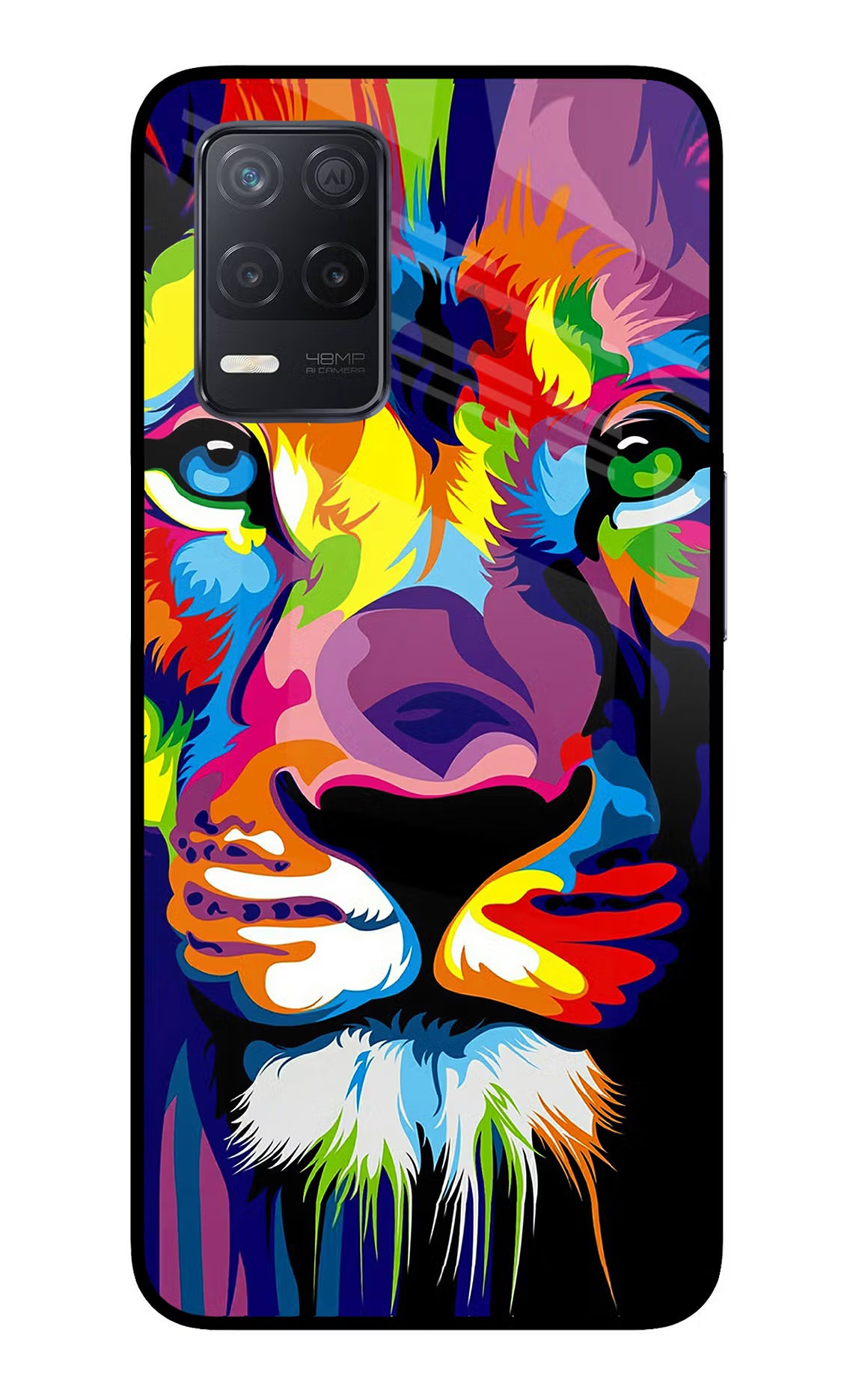 Lion Realme 8 5G/8s 5G Glass Case Back Cover by Casekaro