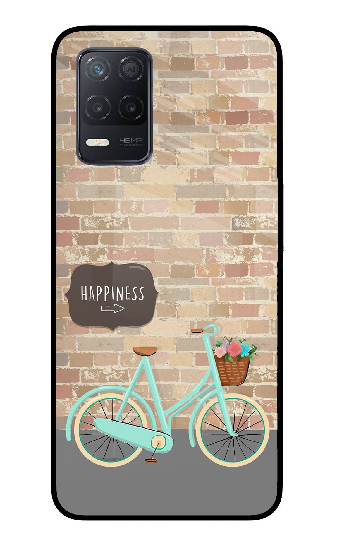 Happiness Artwork Realme 8 5G/8s 5G Glass Case Back Cover by Casekaro