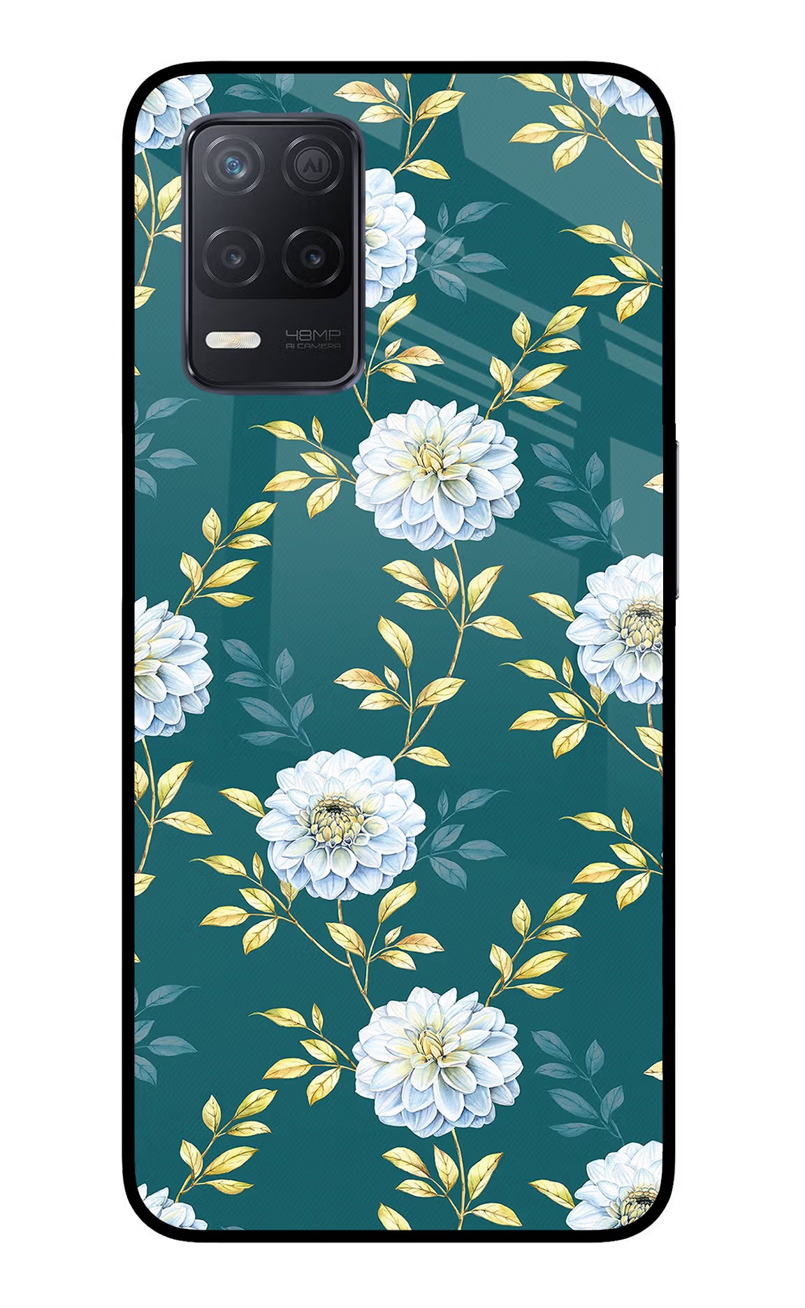 Flowers Realme 8 5G/8s 5G Glass Case Back Cover by Casekaro
