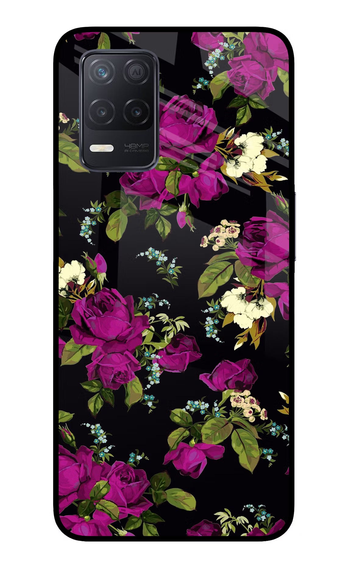 Flowers Realme 8 5G/8s 5G Glass Case Back Cover by Casekaro