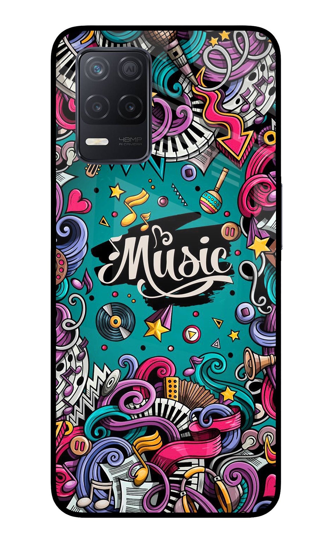 Music Graffiti Realme 8 5G/8s 5G Glass Case