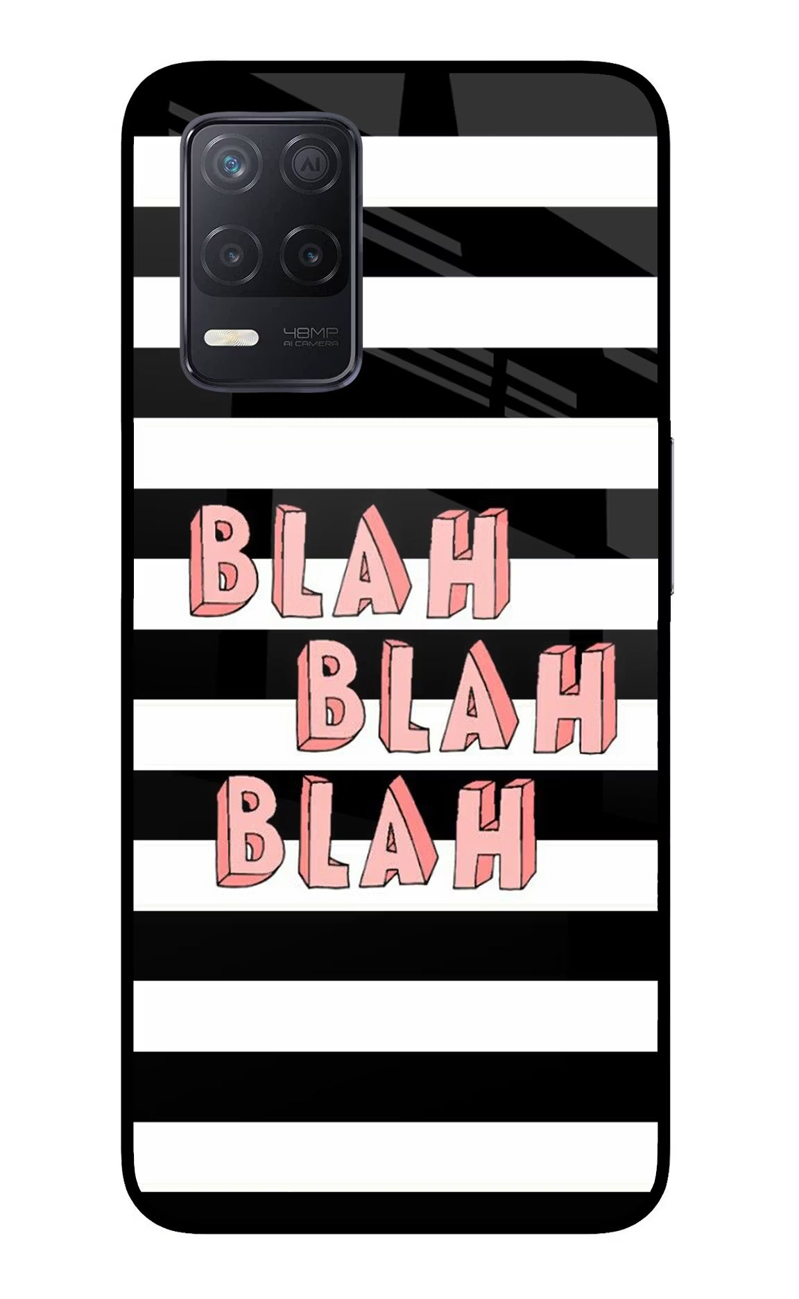 Blah Blah Blah Realme 8 5G/8s 5G Glass Case Back Cover by Casekaro