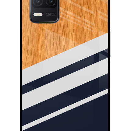 Blue and white wooden Realme 8 5G/8s 5G Glass Case