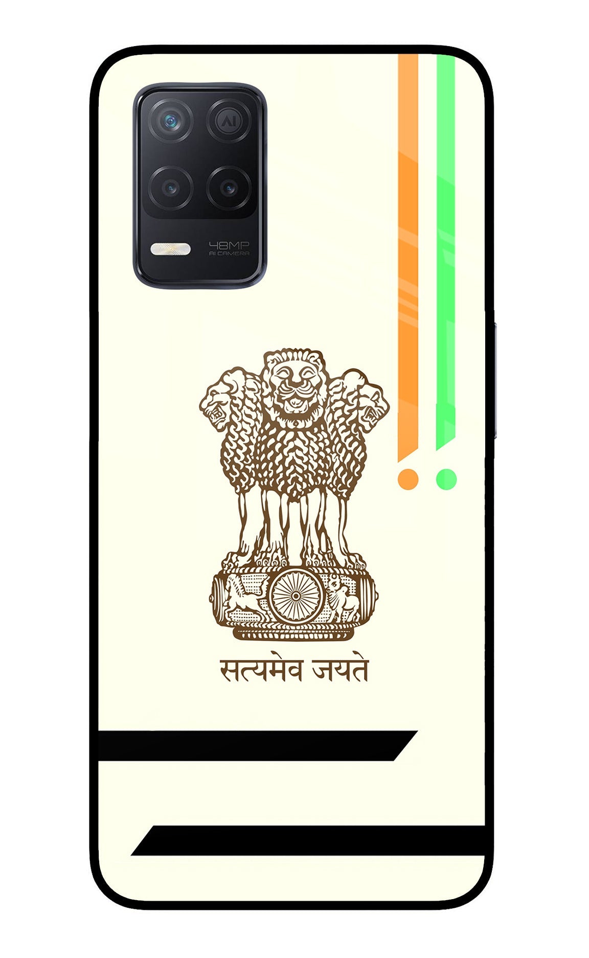 Satyamev Jayate Brown Logo Realme 8 5G/8s 5G Glass Case