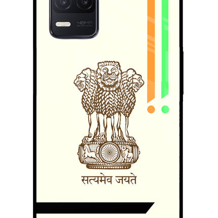Satyamev Jayate Brown Logo Realme 8 5G/8s 5G Glass Case