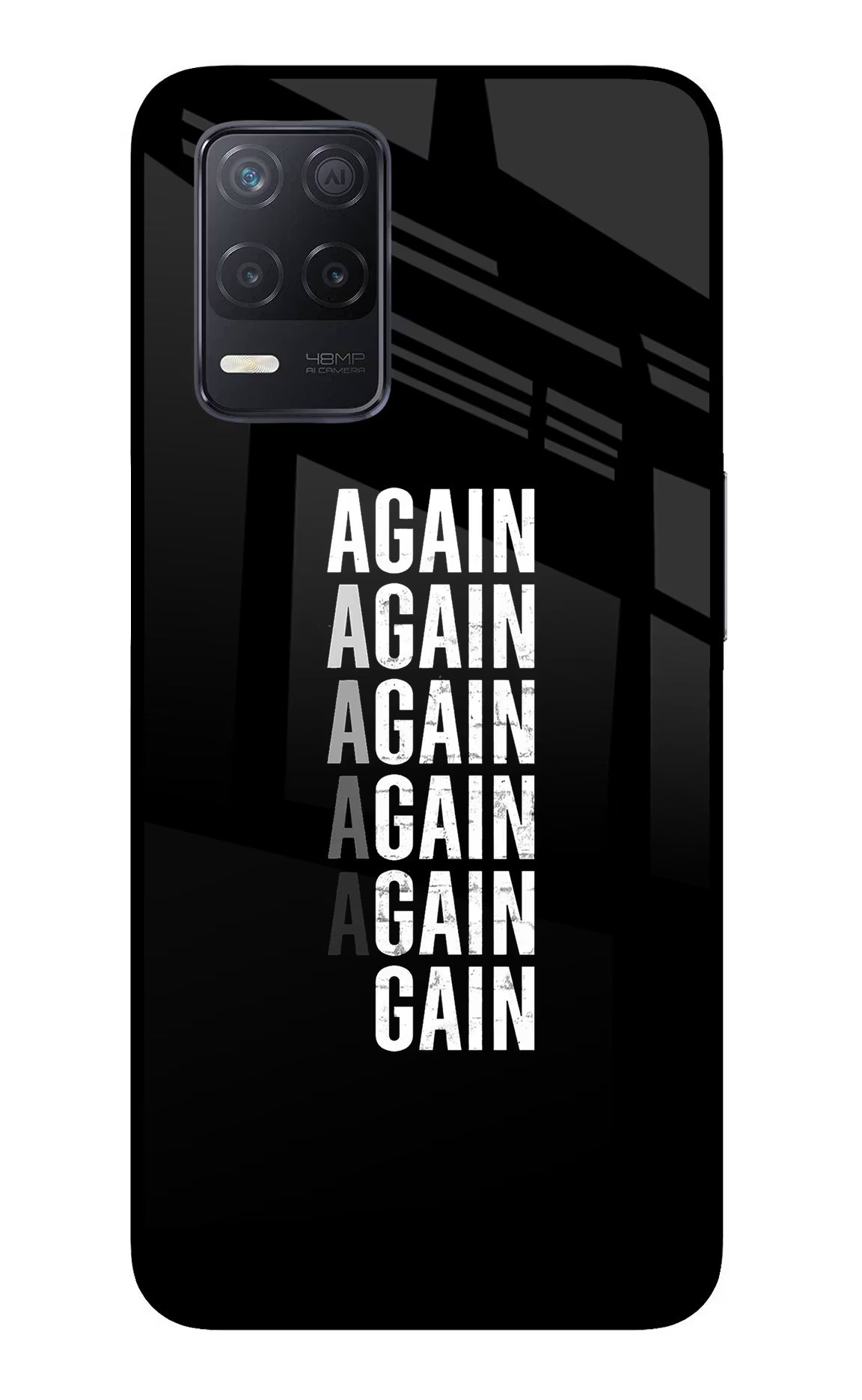 Again Again Gain Realme 8 5G/8s 5G Glass Case Back Cover by Casekaro
