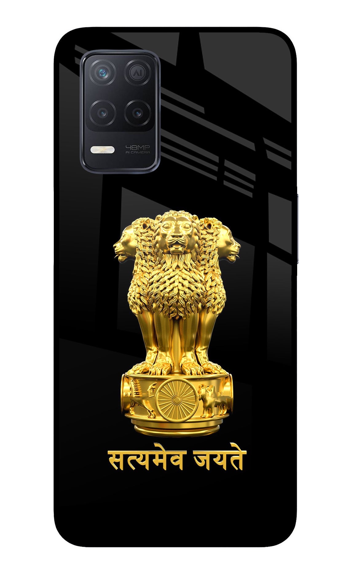 Satyamev Jayate Golden Realme 8 5G/8s 5G Glass Case