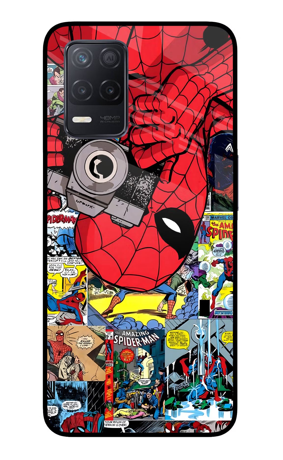 Spider Man Realme 8 5G/8s 5G Glass Case Back Cover by Casekaro