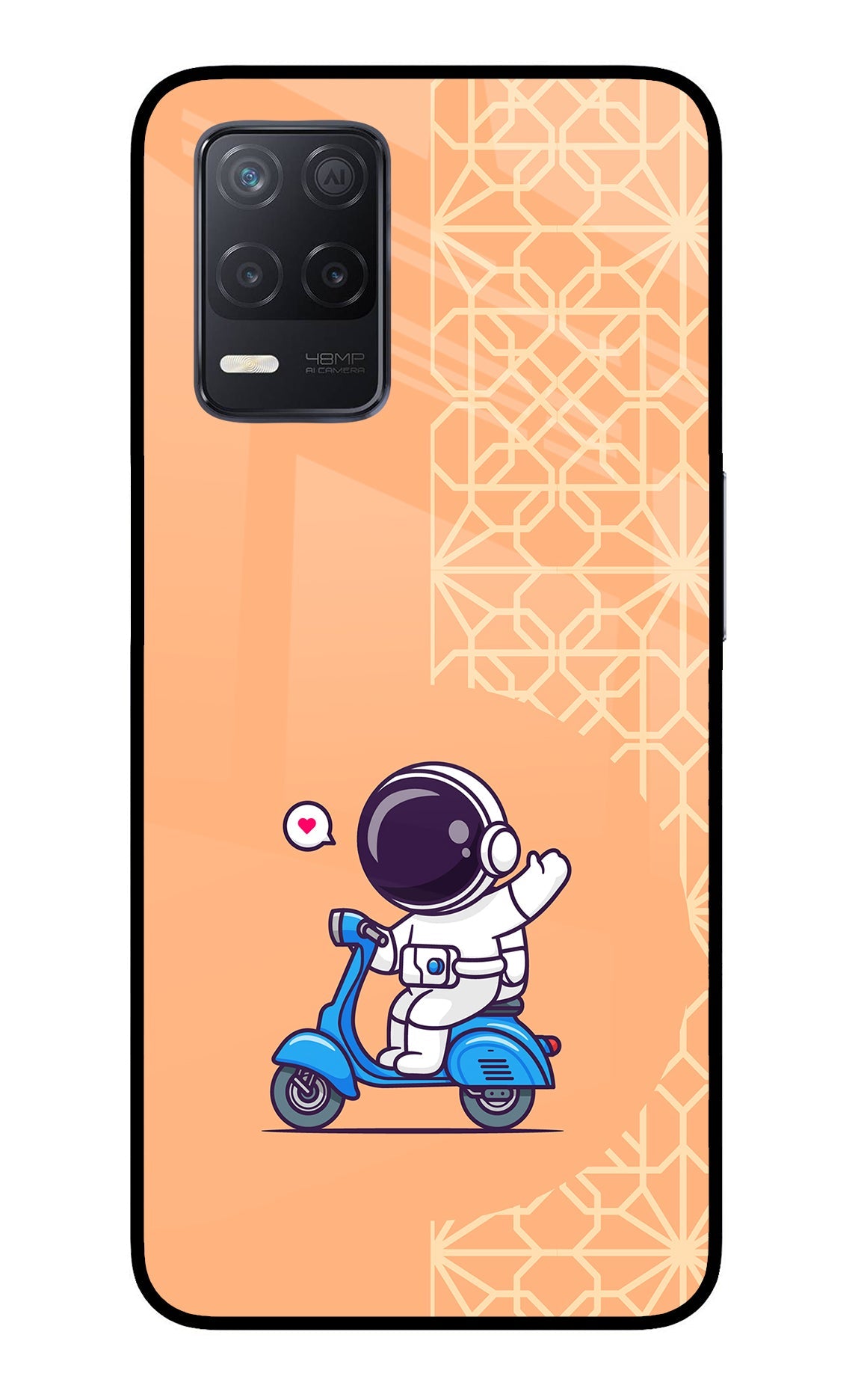 Cute Astronaut Riding Realme 8 5G/8s 5G Glass Case