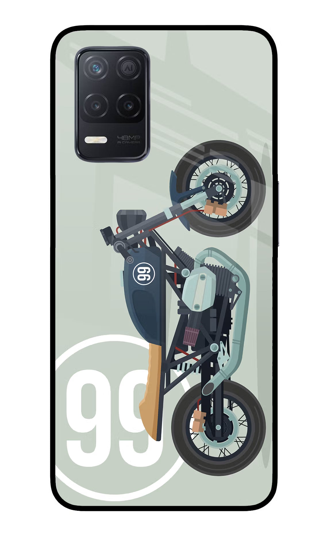 Classic Cafe Racer 99 Realme 8 5G/8s 5G Glass Case Back Cover by Casekaro