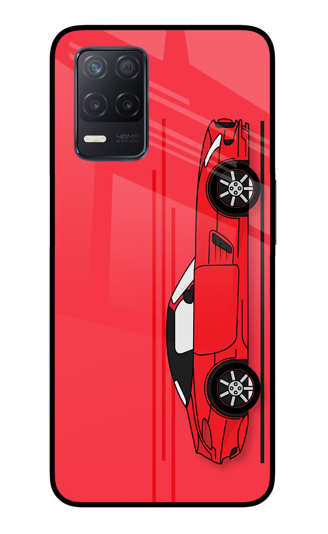 Red Velocity Realme 8 5G/8s 5G Glass Case Back Cover by Casekaro