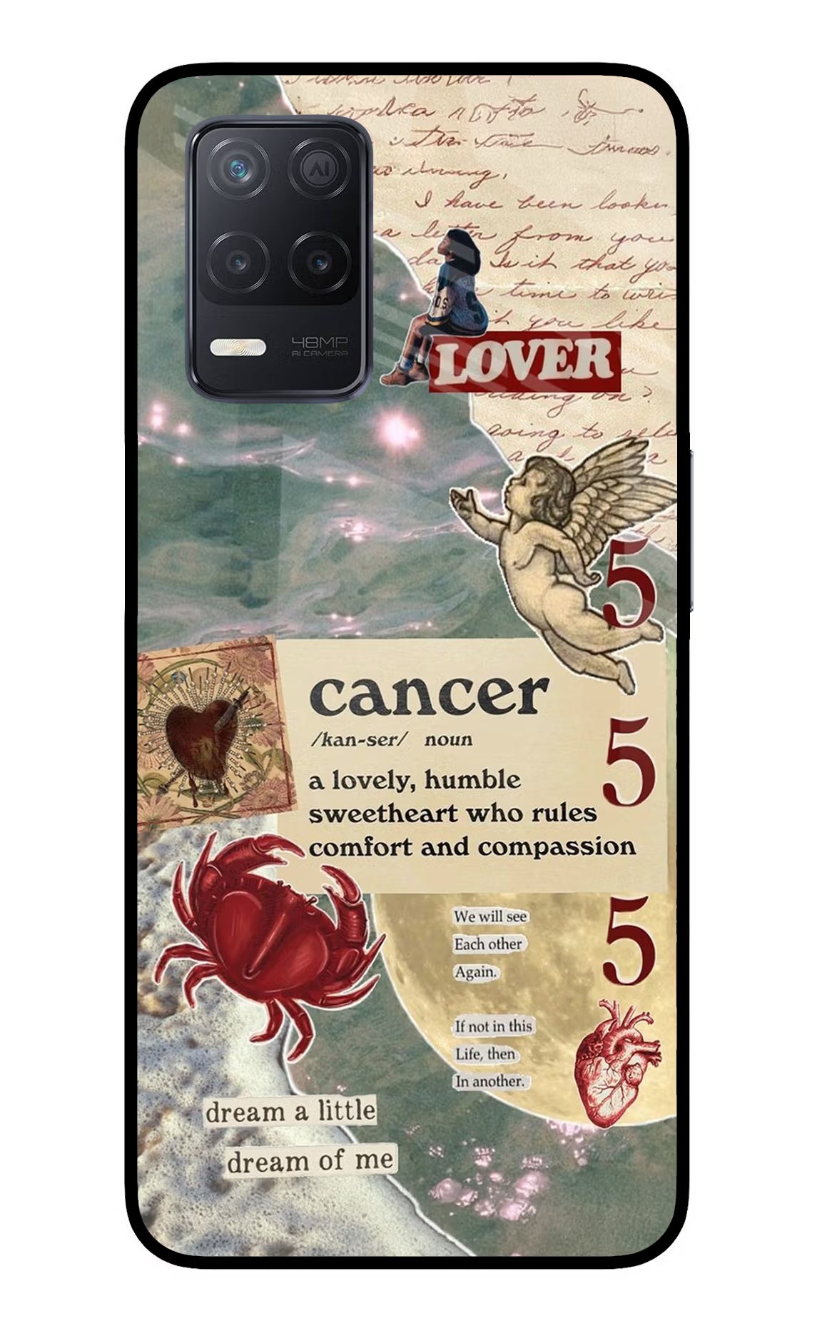 Cancer Zodiac Realme 8 5G/8s 5G Glass Case Back Cover by Casekaro