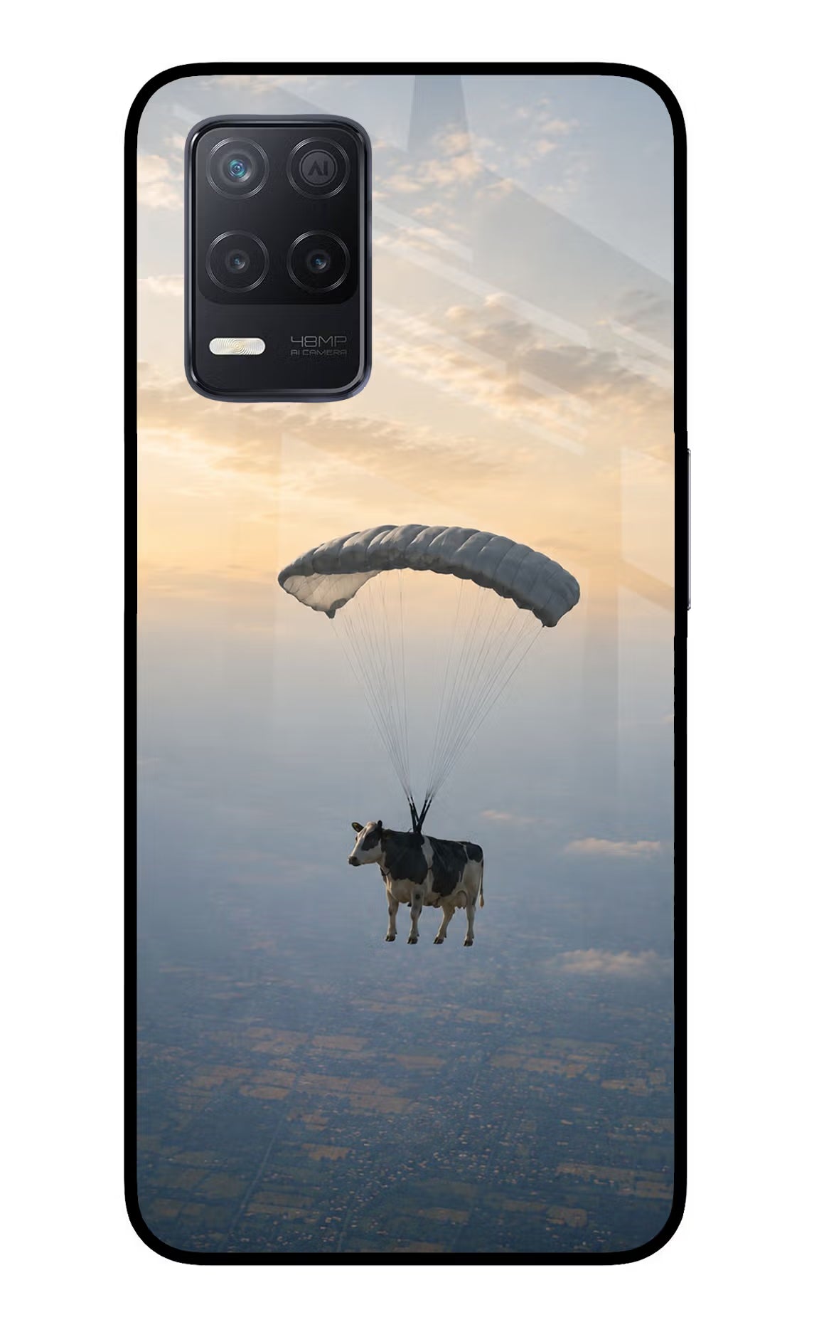 Skydiving Cow Realme 8 5G/8s 5G Glass Case