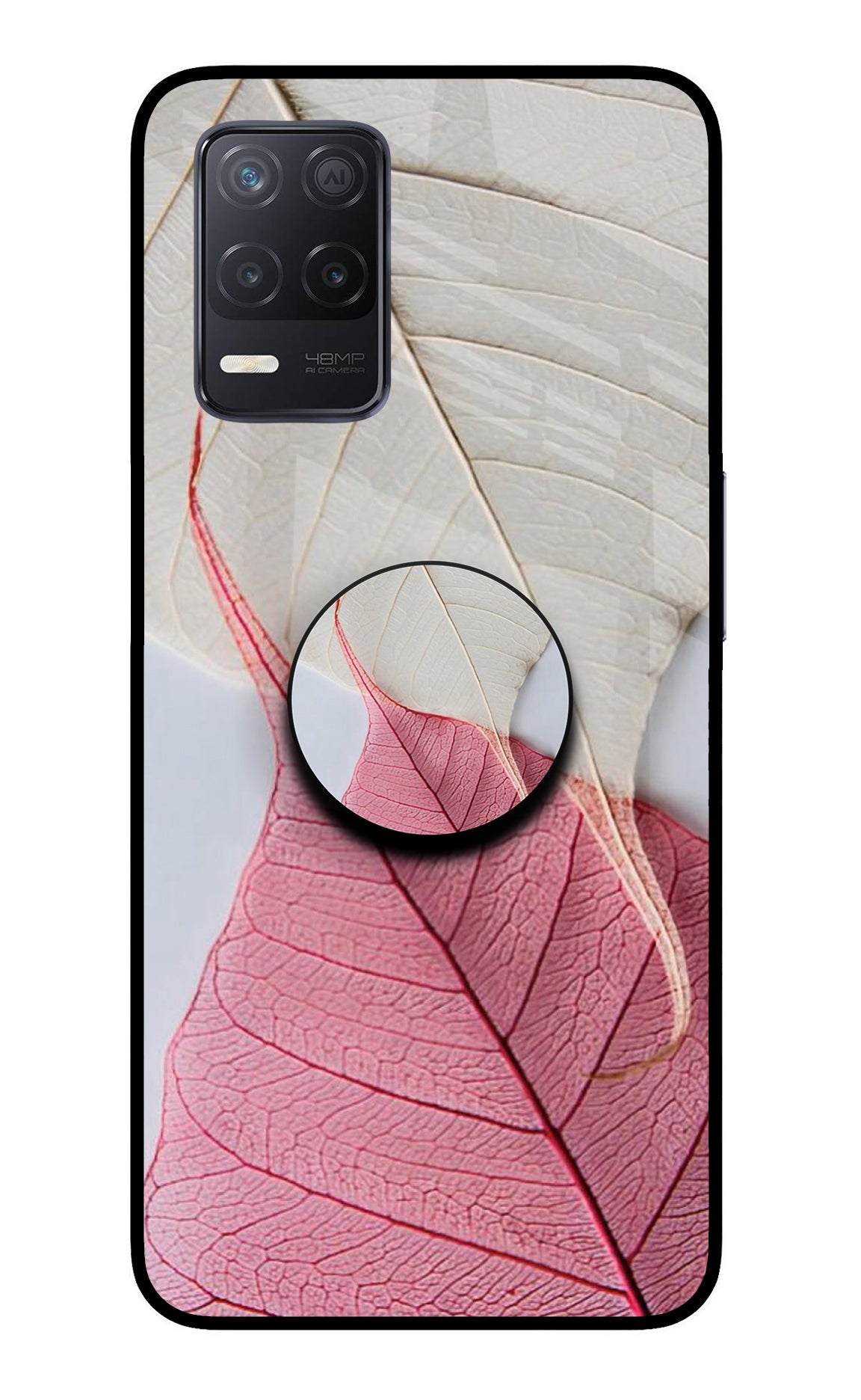 White Pink Leaf Realme 8 5G/8s 5G Pop Case