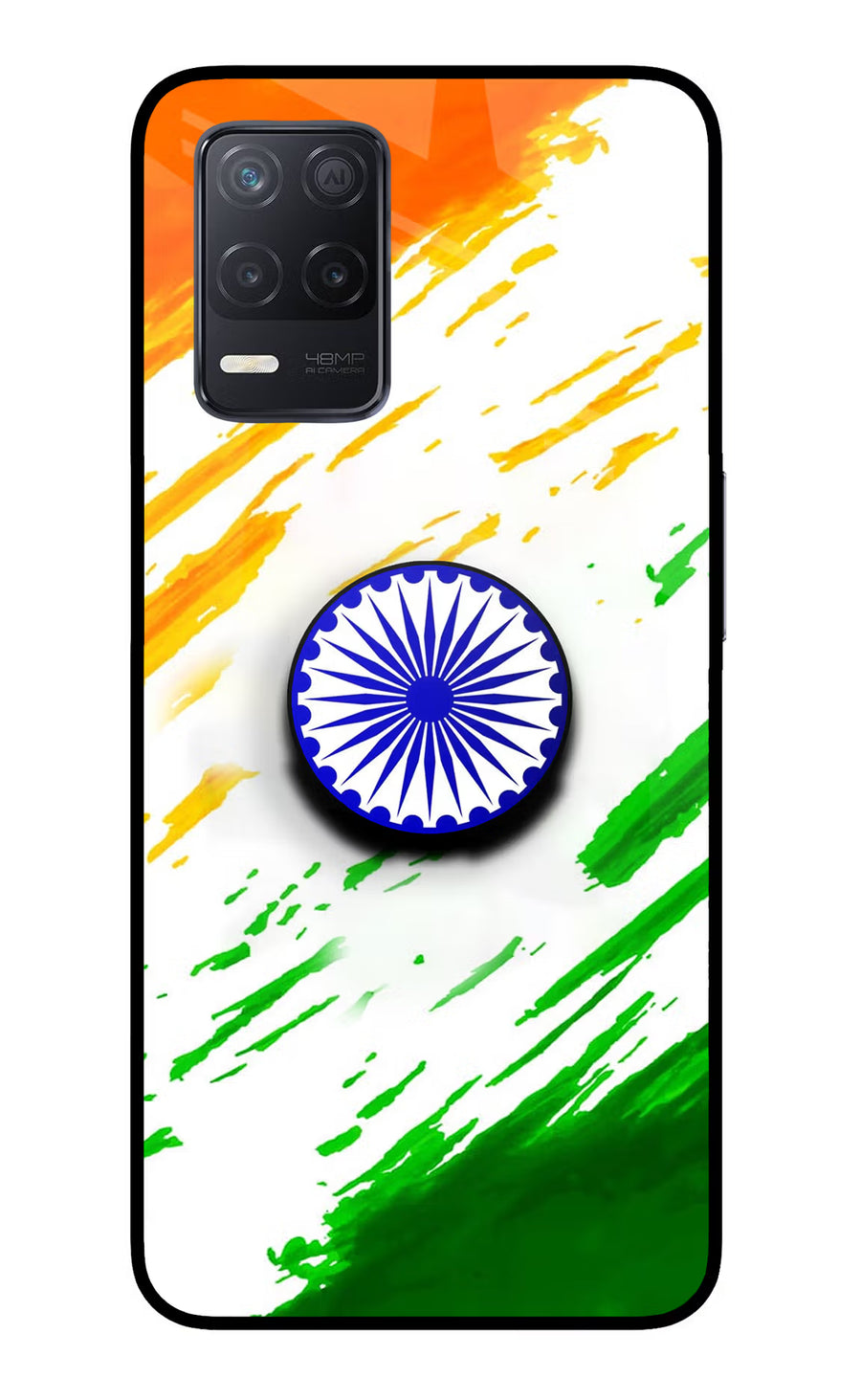 Indian Flag Ashoka Chakra Realme 8 5G/8s 5G Pop Case, Glass case