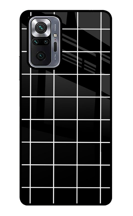 White Grid Redmi Note 10 Pro Max Glass Case
