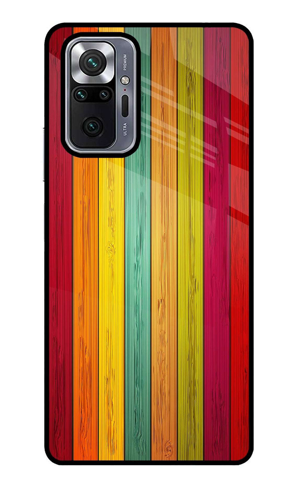 Multicolor Wooden Redmi Note 10 Pro Max Glass Case