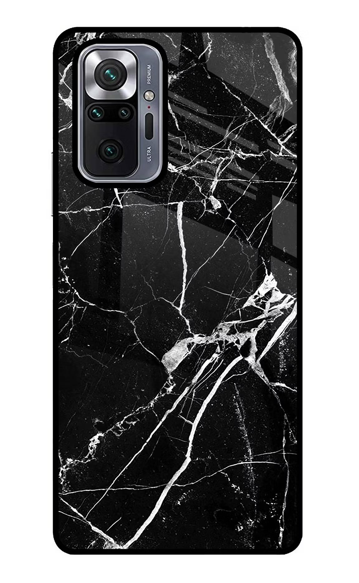 Black Marble Pattern Redmi Note 10 Pro Max Glass Case Back Cover by Casekaro