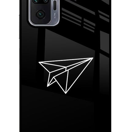 Paper Plane White Redmi Note 10 Pro Max Glass Case Back Cover by Casekaro