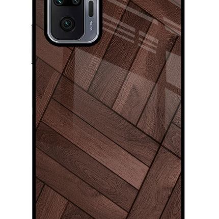 Wooden Texture Design Redmi Note 10 Pro Max Glass Case Back Cover by Casekaro