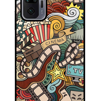 Cinema Abstract Redmi Note 10 Pro Max Glass Case Back Cover by Casekaro