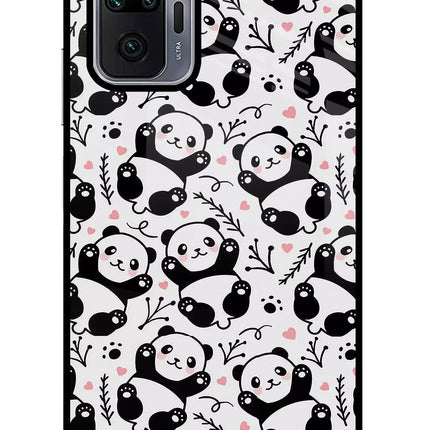 Cute Panda Redmi Note 10 Pro Max Glass Case Back Cover by Casekaro