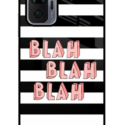 Blah Blah Blah Redmi Note 10 Pro Max Glass Case Back Cover by Casekaro