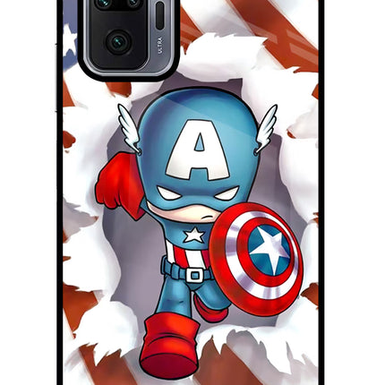Captain America Redmi Note 10 Pro Max Glass Case Back Cover by Casekaro