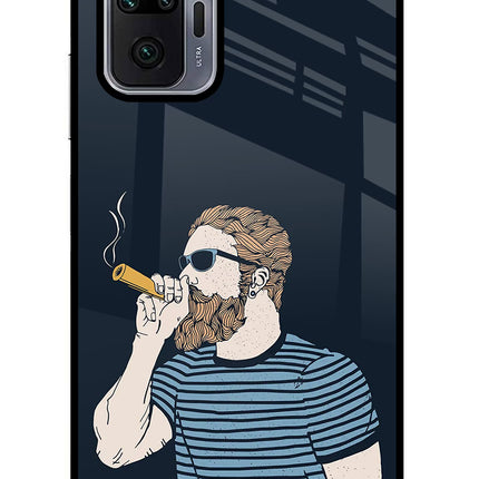 Smoking Redmi Note 10 Pro Max Glass Case Back Cover by Casekaro
