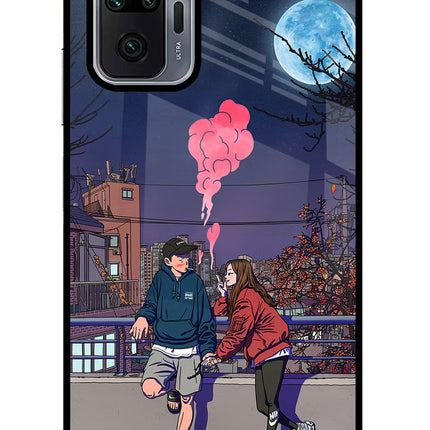 Chilling Couple Redmi Note 10 Pro Max Glass Case Back Cover by Casekaro