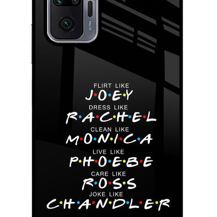 FRIENDS Character Redmi Note 10 Pro Max Glass Case Back Cover by Casekaro