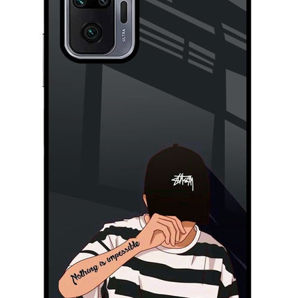 Aesthetic Boy Redmi Note 10 Pro Max Glass Case Back Cover by Casekaro