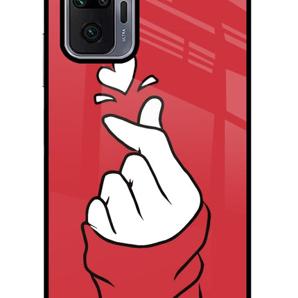 Korean Love Sign Redmi Note 10 Pro Max Glass Case Back Cover by Casekaro