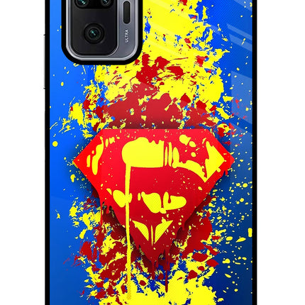 Superman logo Redmi Note 10 Pro Max Glass Case Back Cover by Casekaro