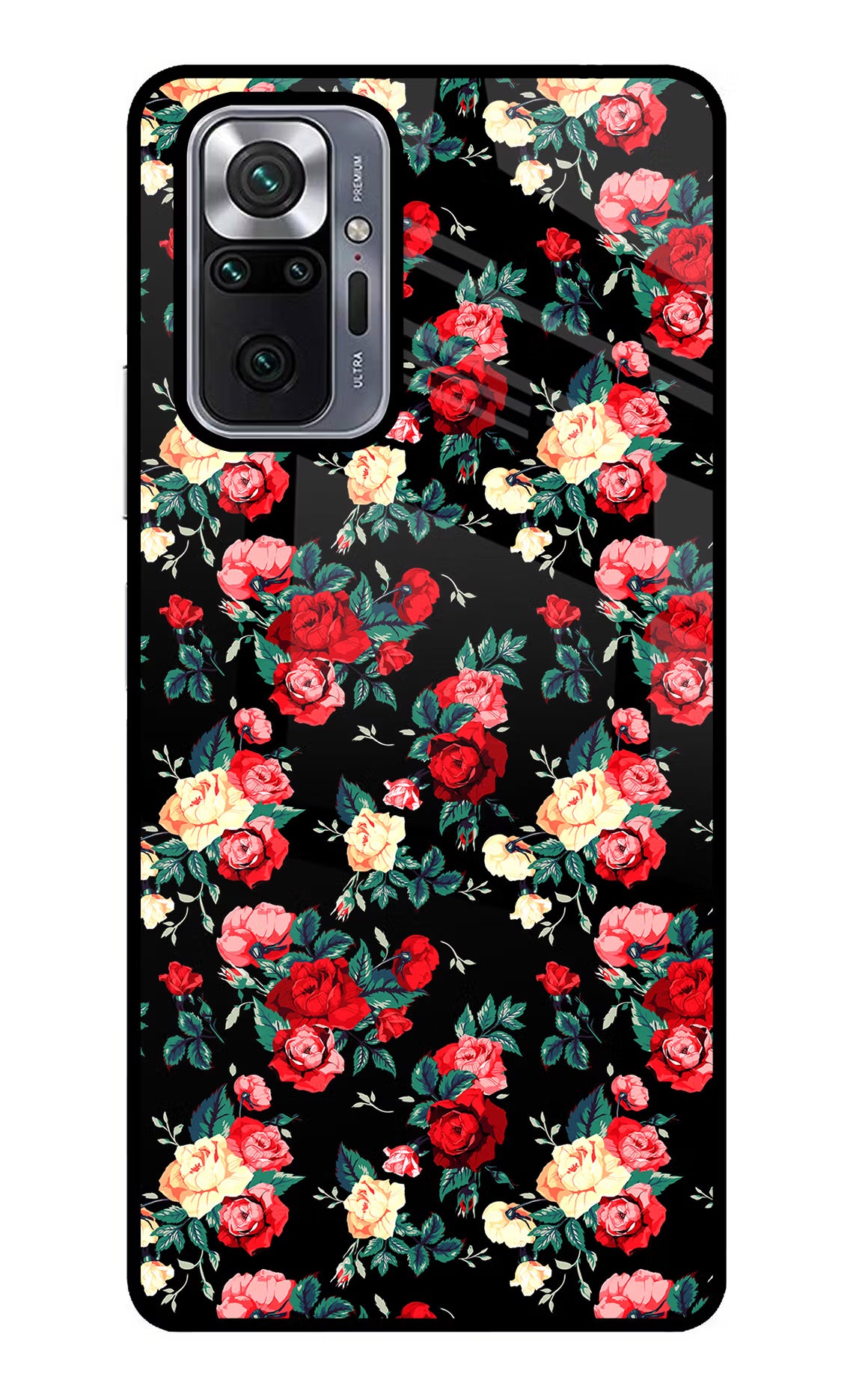 Rose Pattern Redmi Note 10 Pro Max Glass Case Back Cover by Casekaro