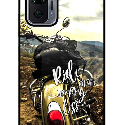 Ride More Worry Less Redmi Note 10 Pro Max Glass Case Back Cover by Casekaro