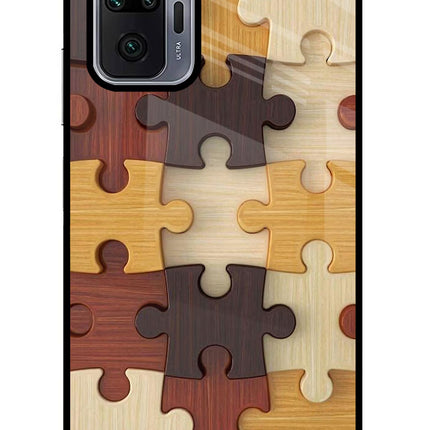 Wooden Puzzle Redmi Note 10 Pro Max Glass Case Back Cover by Casekaro