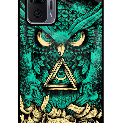 Green Owl Redmi Note 10 Pro Max Glass Case Back Cover by Casekaro