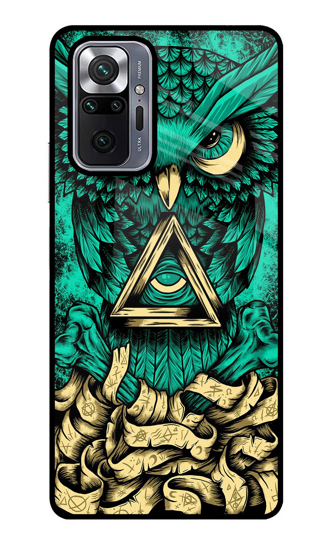 Green Owl Redmi Note 10 Pro Max Glass Case Back Cover by Casekaro