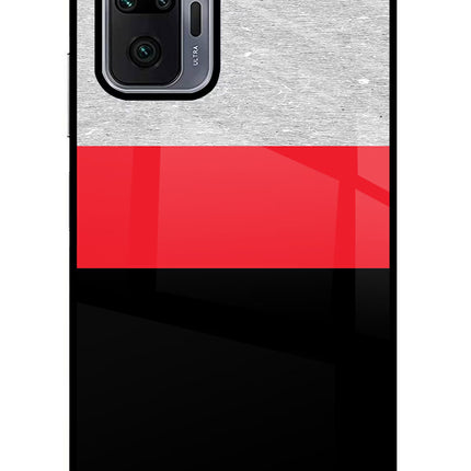 Tri Color Pattern Redmi Note 10 Pro Max Glass Case Back Cover by Casekaro