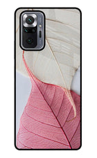 White Pink Leaf Redmi Note 10 Pro Max Glass Case Back Cover by Casekaro